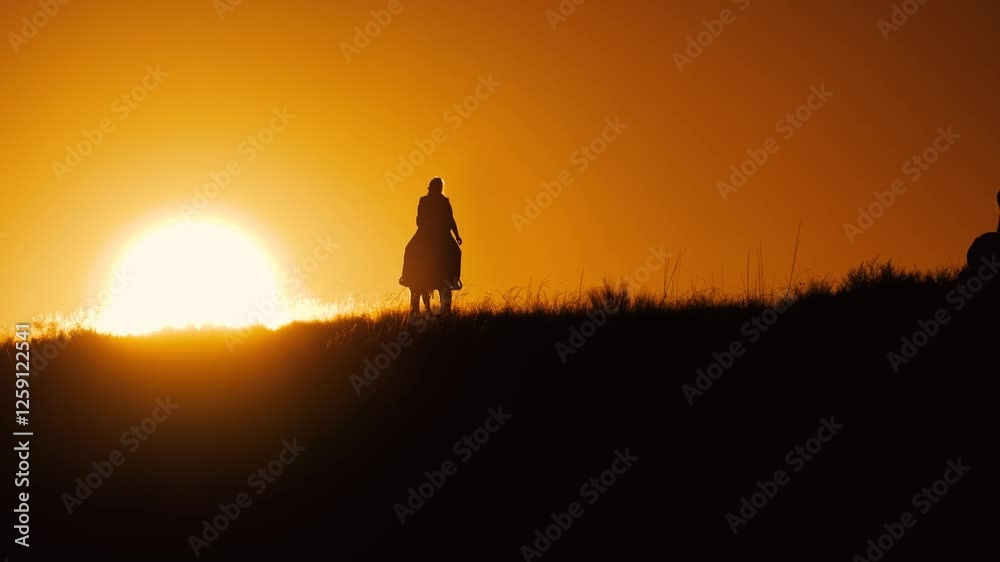 Ladies Riding Horses into the Sunset