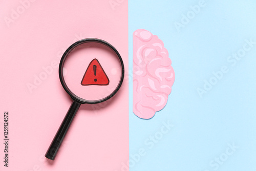 Paper human brain with caut...