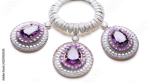 Elegant Purple Gemstone Jewelry Piece Featuring Intricate Design and Shine : Generative AI photo