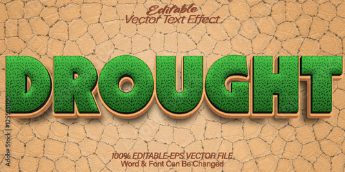 Drought Vector Text Effect Editable Alphabet Desert Dust Dry