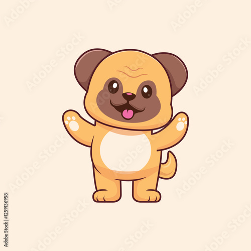 Cute dog waiting with open arms