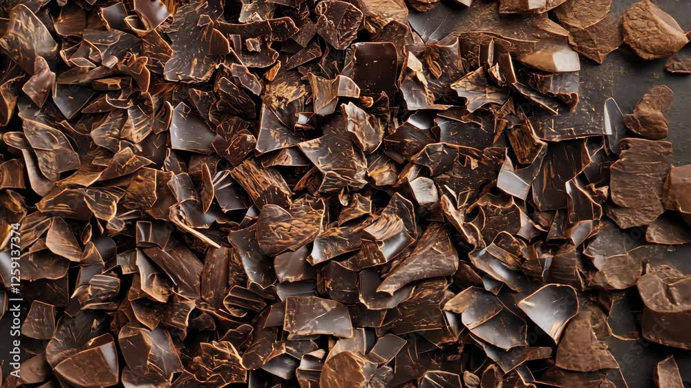 A background completely filled with dark chocolate shavings, packed tightly to create a rich, textured surface with a luxurious and indulgent feel. A background completely filled with dark chocolate shavings, packed tightly to create a rich, textured surface with a luxurious and indulgent feel.