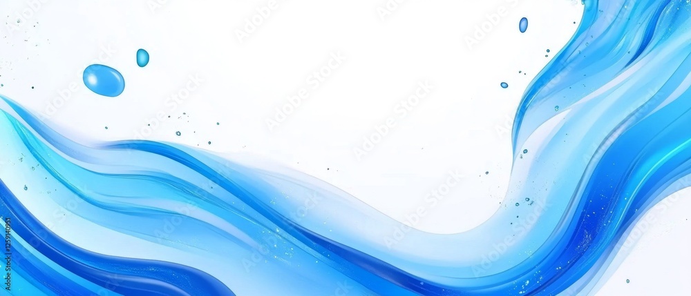 Abstract Blue Water Waves on White Background Abstract Blue Water Waves on White Background