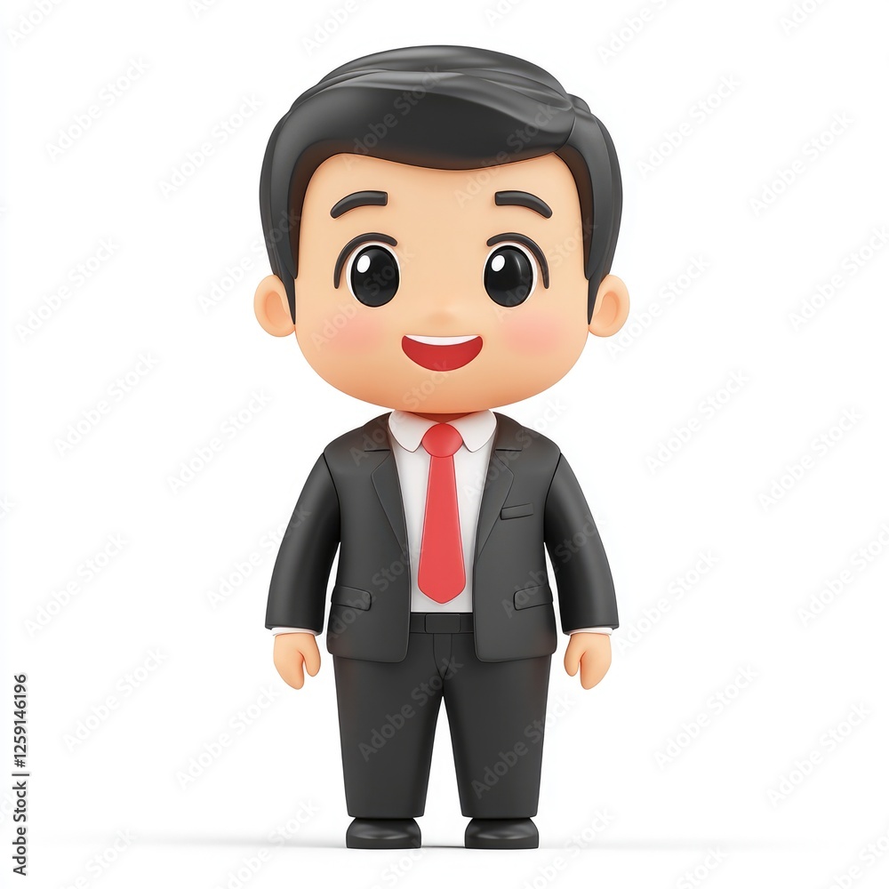 Smiling Cartoon Businessman: 3D Render of a Cute and Friendly Business Character Smiling Cartoon Businessman: 3D Render of a Cute and Friendly Business Character
