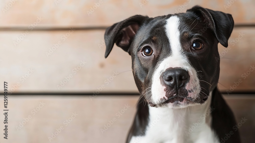 Adorable Dog Portrait Capturing Deep Brown Eyes On Wooden Backdrop : Generative AI Adorable Dog Portrait Capturing Deep Brown Eyes On Wooden Backdrop : Generative AI