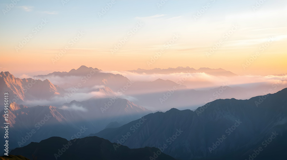 Fototapeta premium Majestic Mountain Sunrise