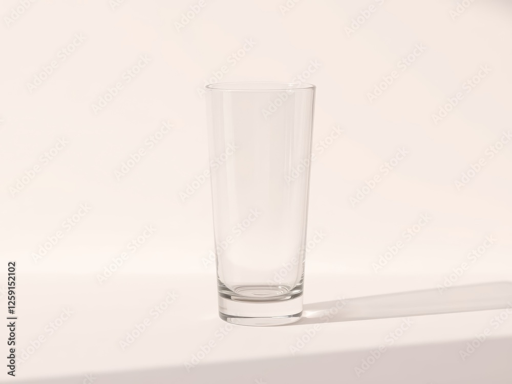 Tall Clear Glass Vase on White Background Tall Clear Glass Vase on White Background