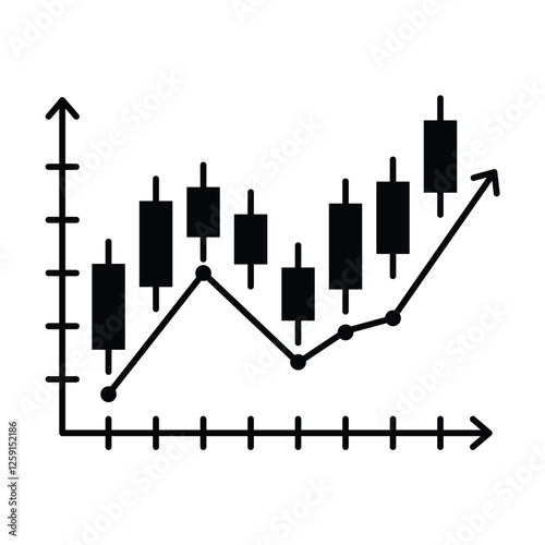 Technical Analysis, Crypto & Forex Trading, Financial Market, Investment & Trading, Stock Market Candlestick Icons – Trading and Financial Analysis Symbol
