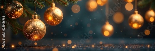 Sparkling gold balls hanging ornament, hanging, gold, balls