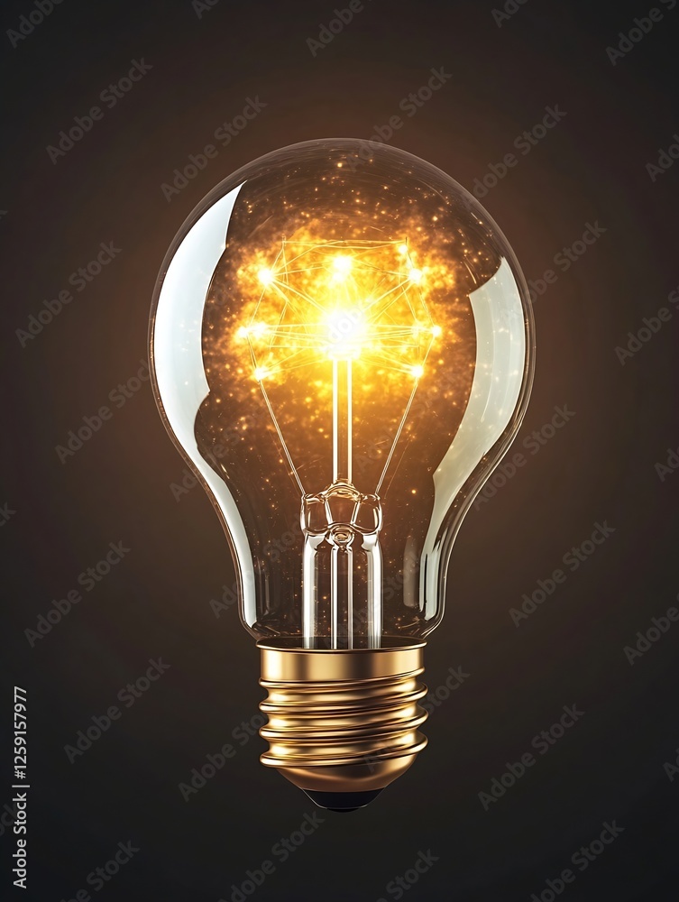 Conceptual image of a light bulb glowing with sparkles representing innovation creativity and bright ideas : Generative AI Conceptual image of a light bulb glowing with sparkles representing innovation creativity and bright ideas : Generative AI