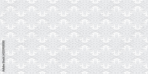 Subtle Grey Geometric Ornate Seamless Wallpaper Background