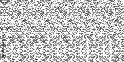 Seamless geometric pattern in black and white. Vector illustration.