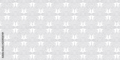 Subtle Grey Geometric Ornate Seamless Wallpaper Background