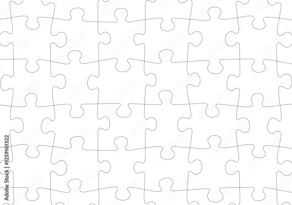 Seamless Blank Puzzle Pieces Repeating Pattern Swatch Jigsaw Vector Strokes Background Overlay Black and White Seamless Blank Puzzle Pieces Repeating Pattern Swatch Jigsaw Vector Strokes Background Overlay Black and White