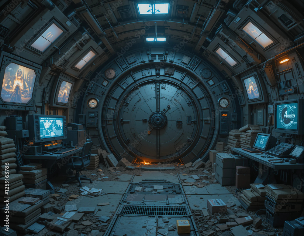 Obraz premium Underground Bunker – Last Safe Haven for Humanity