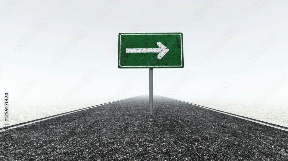 a right direction sign stuck in the middle of a very beautiful highway a right direction sign stuck in the middle of a very beautiful highway