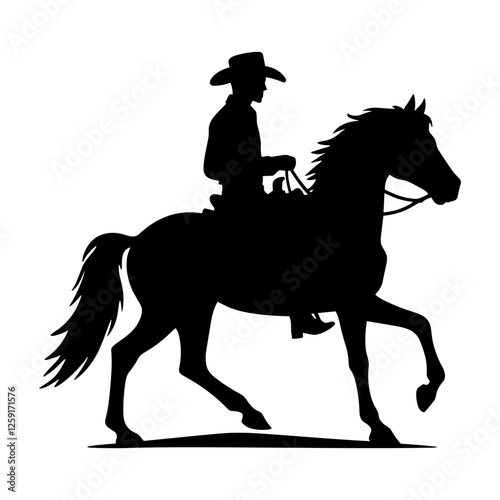 Cowboy Riding Horse Silhouette