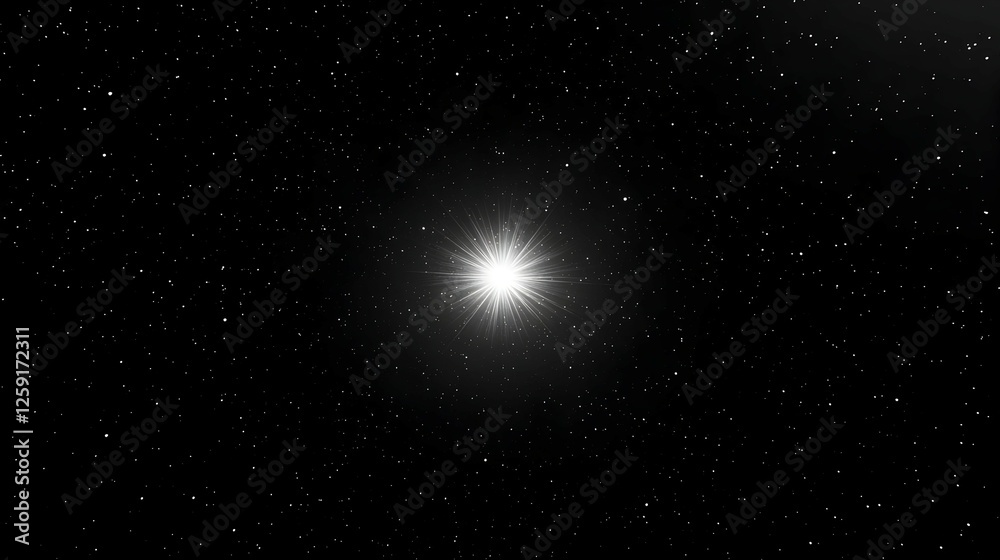 Fototapeta premium Bright Star in Dark Night Sky