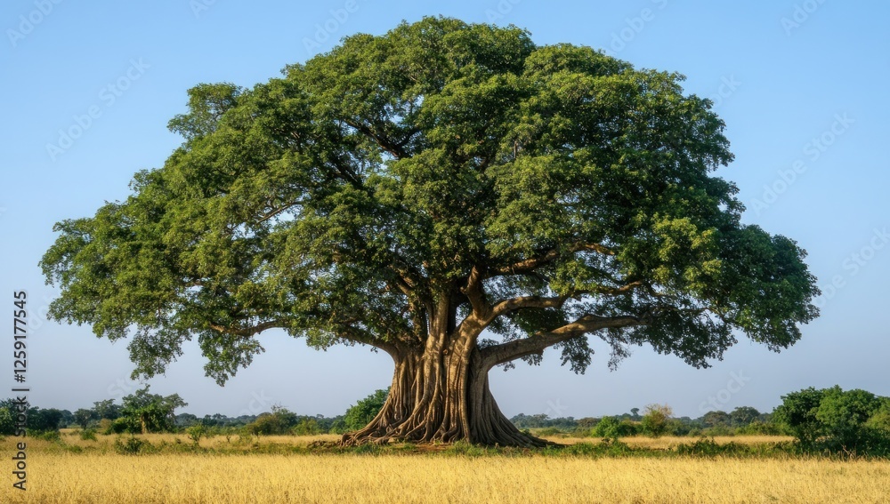 Obraz premium Majestic Ancient Tree in Savannah Landscape