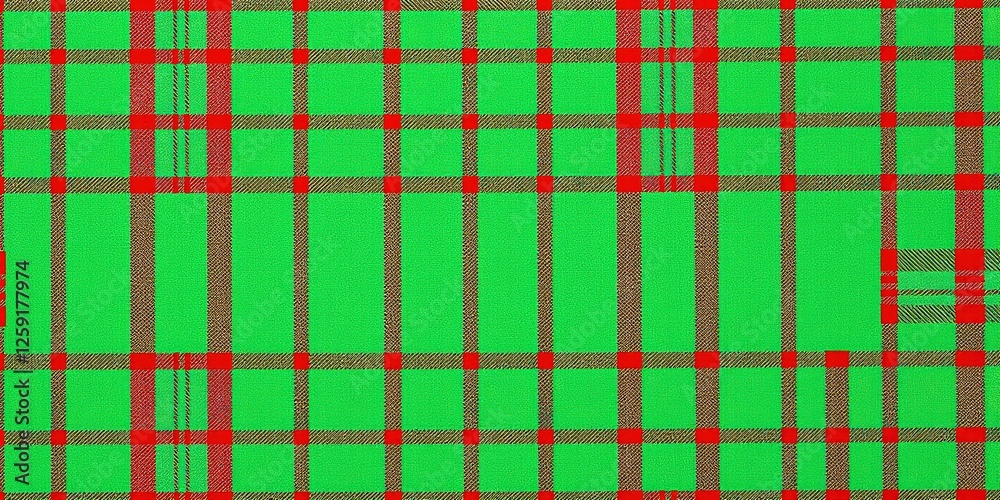 Obraz premium Christmas Plaid Backdrop with Red and Green Stripes