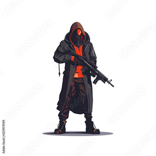 Game character flat vector design