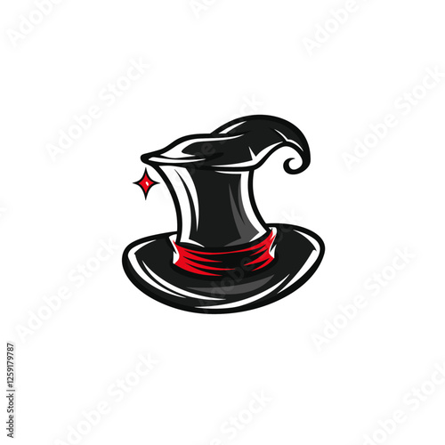 Magic hat logo flat vector design