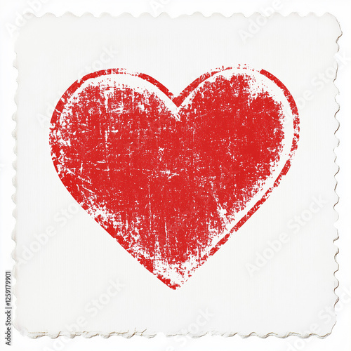 red heart stamp