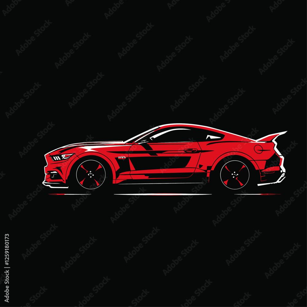 Fototapeta premium Sports car logo flat vector design
