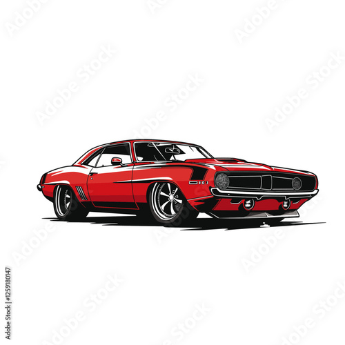 Sports car logo flat vector design