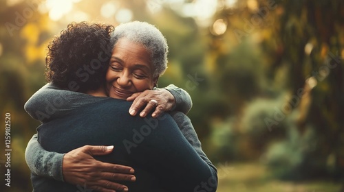 A compassionate healthcare worker embracing an elderly patient, symbolizing emotional support, kindness, and quality care in senior healthcare services.  
