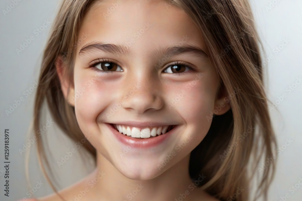 Happy Little Girl Smiling Face Portrait. Happy Little Girl Smiling Face Portrait.
