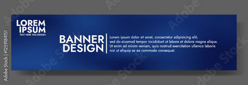 Modern banner design with a deep cobalt blue background