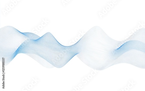 Abstract light blue waves on white background