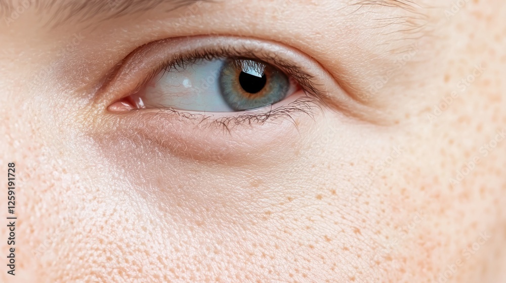 Fototapeta premium Close-Up of Human Eye Revealing Intricate Details and Colors