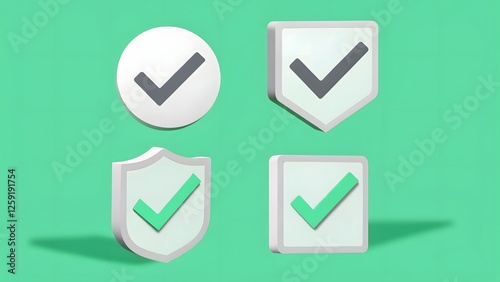 Set checkmark icons various shapes square Free Download Set checkmark icons various shapes square - GFXLoad