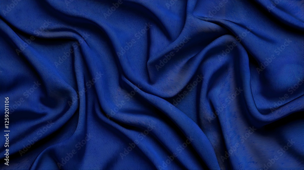 Obraz premium Textured Deep Blue Fabric Drape