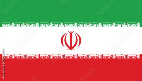 Flag of Iran. Iran flag official colors and proportion digital vector illustration