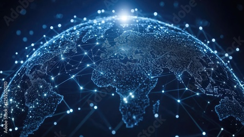 Wallpaper Mural Global Network Connections Digital World Map Torontodigital.ca
