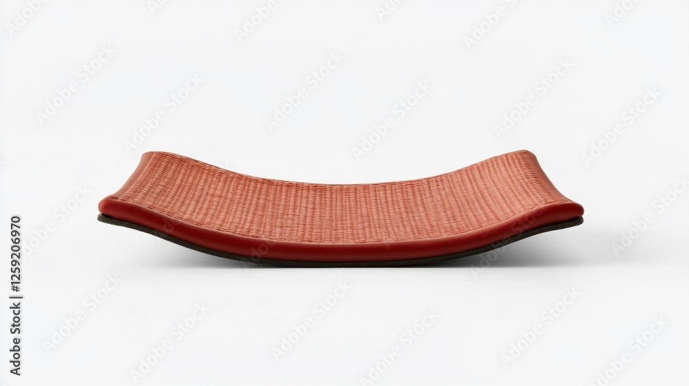 Minimalistic design of a curved woven plate isolated on white background. Generative AI Minimalistic design of a curved woven plate isolated on white background. Generative AI