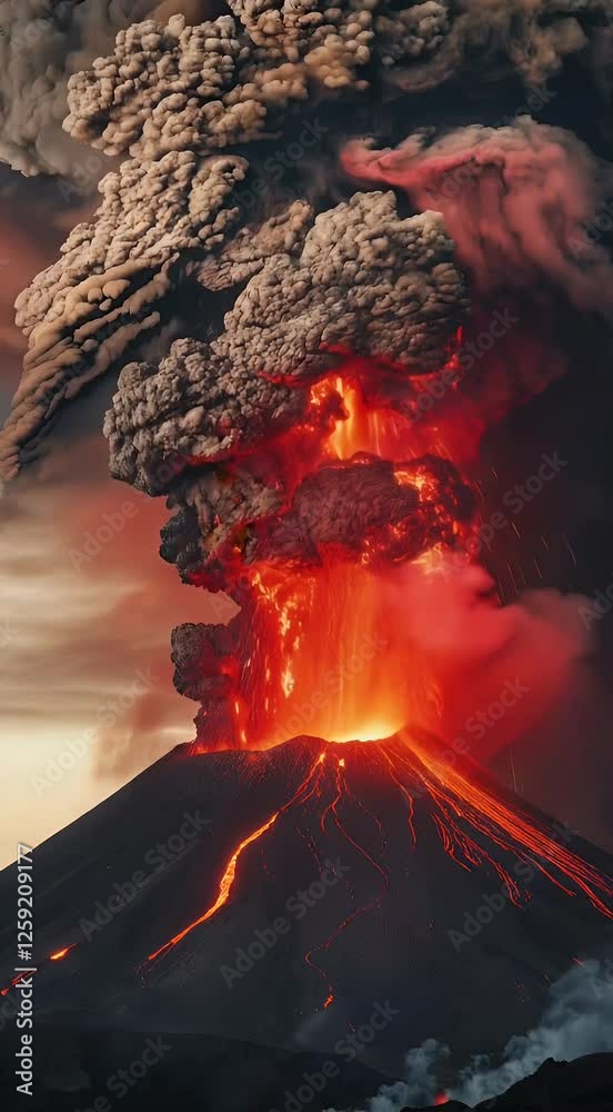 explosion erupt volcanic eruption flames fire landscape exploding burning crater volcano disaster adventure mountain danger burn nature smoke lava stone magma heat rock natural background hot sky