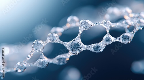 DNA helix, science research, abstract background, medical illustration photo