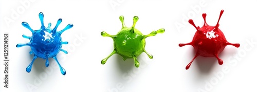 Colorful Liquid Splash Art on White Background photo