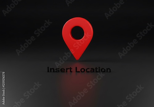 Free Download Red Location Pin Symbol on Dark Background for Mapping Application - GFXLoad