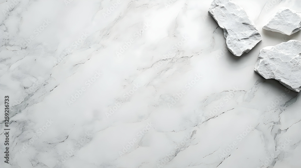 Broken white stones on marble background Broken white stones on marble background