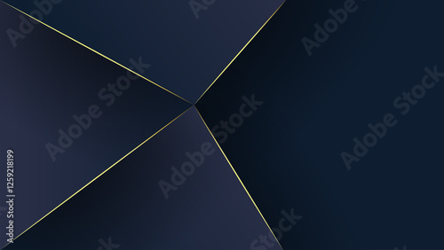 Diagonal Dark blue and gold luxury line overlap layered abstract background, with lighting effect for branding and wallpaper
