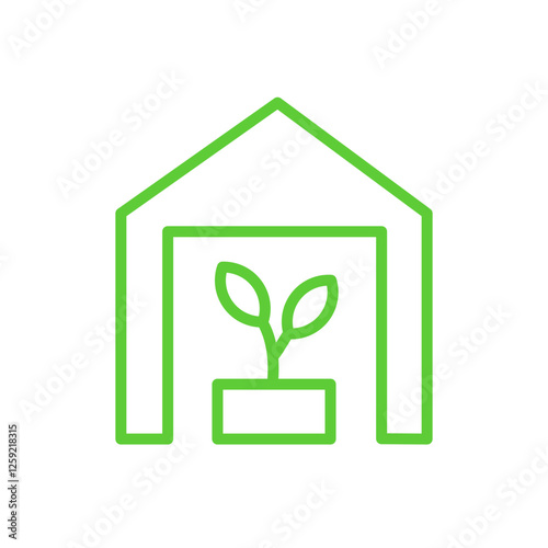 Horticulture Greenhouse Icon. Isolated on white background.