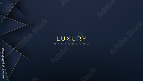 Dark blue and gold luxury line overlap layered abstract background, with lighting effect for branding and wallpaper