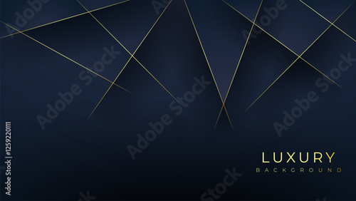 Dark blue and gold luxury line overlap layered abstract background, with lighting effect for branding and wallpaper