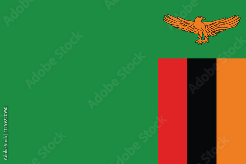 Flag of Zambia. Zambia flag official colors and proportion digital vector illustration