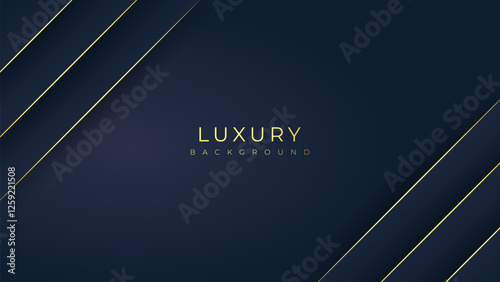 Dark blue and gold luxury line overlap layered abstract background, with lighting effect for branding and wallpaper